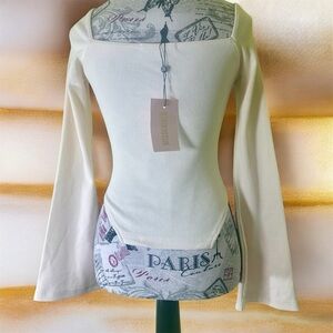 Missguided Wide Rib Assymetrical Hem
Mermaid Top Cream NWT Size 0